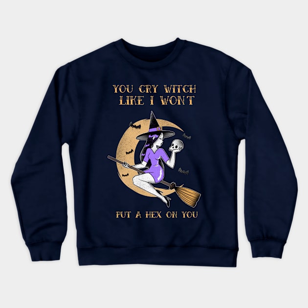 SASSY WITCH Crewneck Sweatshirt by AurosakiCreations